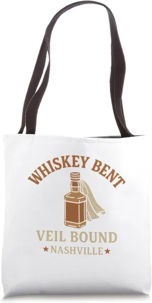 Whiskey Bent & Veil Bound – Nashville Bride Energy Tote Bag
