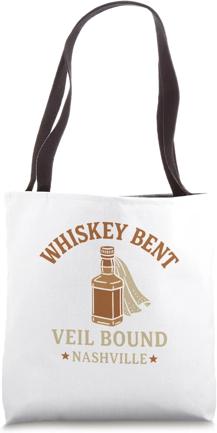 Whiskey Bent & Veil Bound – Nashville Bride Energy Tote Bag