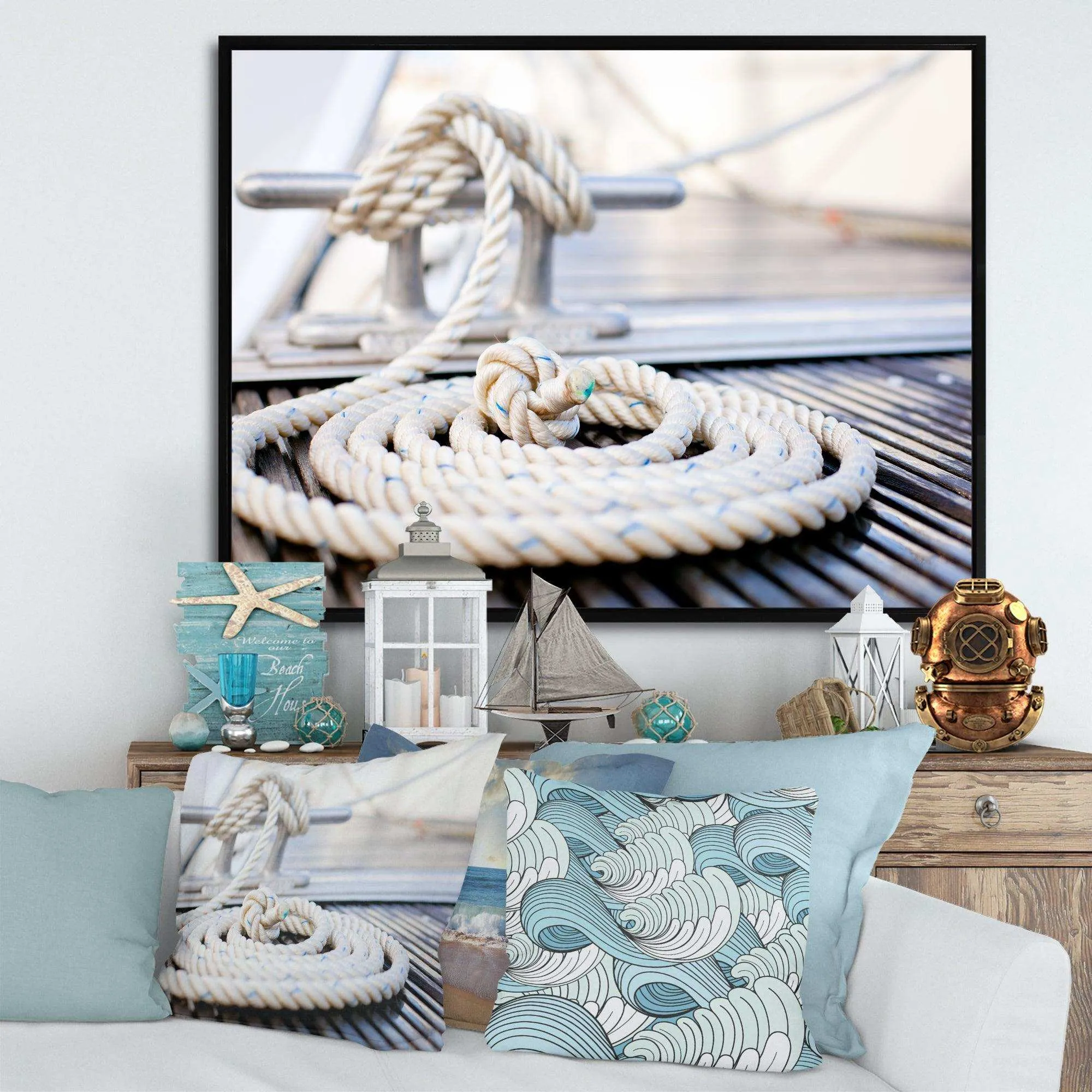 White Nautical Mooring Rope