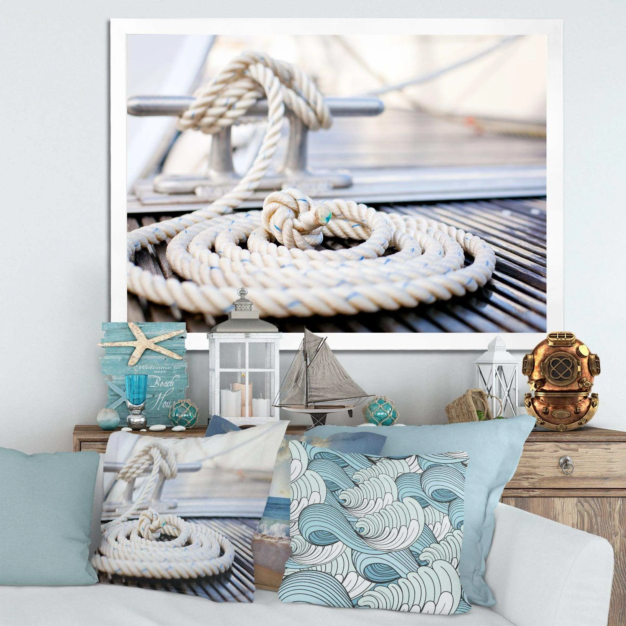 White Nautical Mooring Rope