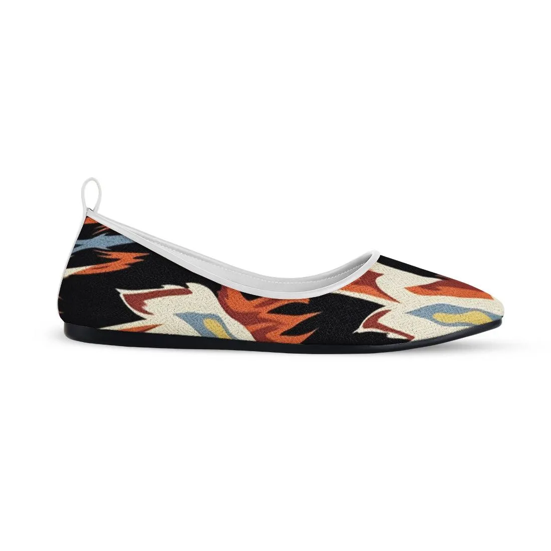 White Round Toe Shoe Flame