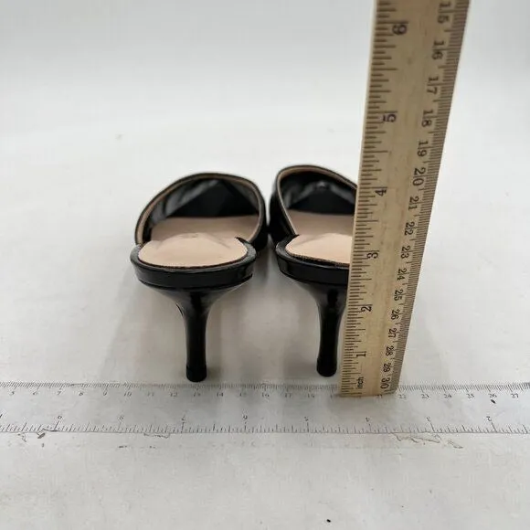 Wo Wagas Black Mesh Mule Slippers Slip On Sandals Kitten Heels Pointed Toe Shoes