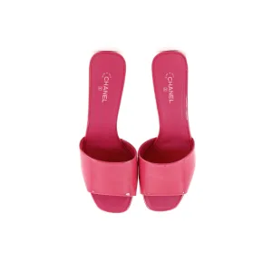 Women's CC Block Heeled Mule Sandals Patent