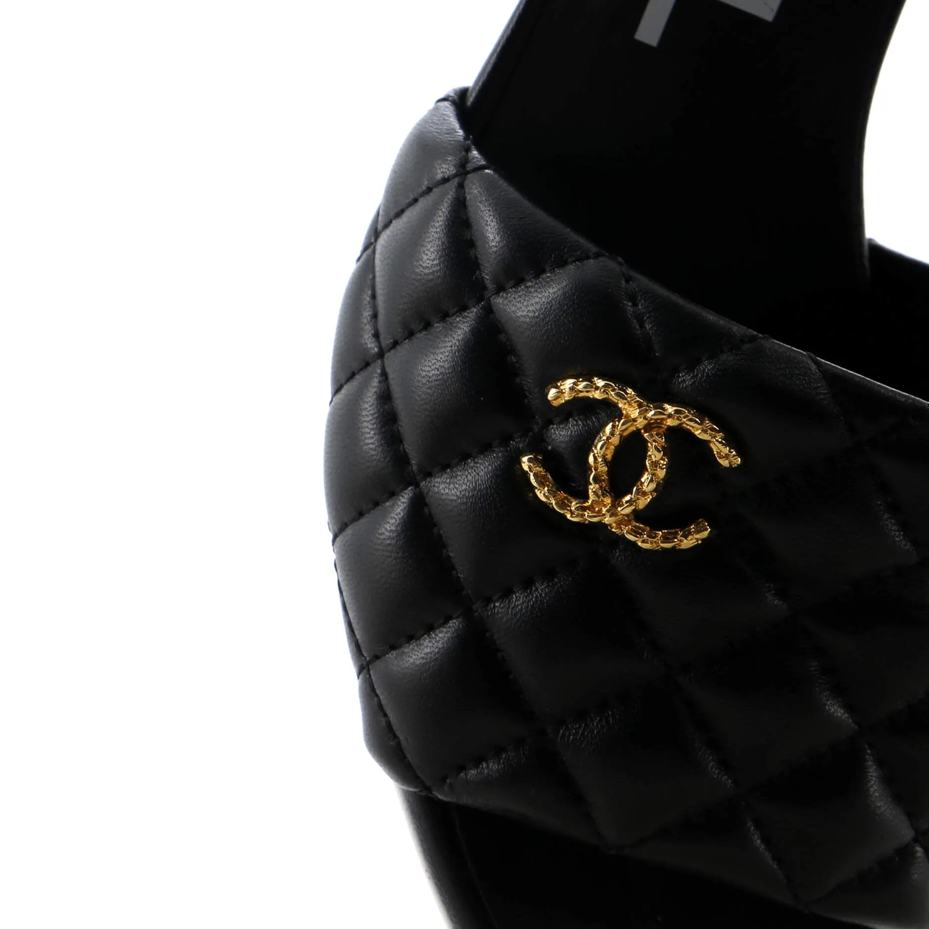 Women's CC Heeled Mule Sandals Quilted Leather