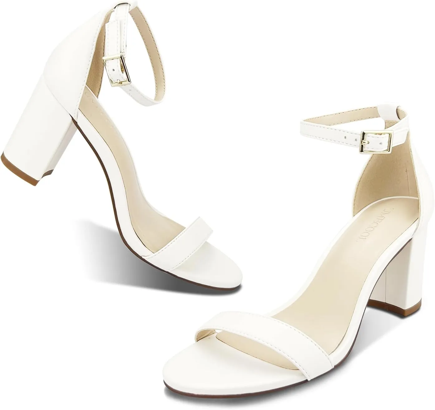 Women's Chunk Low Heel Pump Sandals, Heels for Women Open Toe Ankle Strap Chunky Heel Sandals