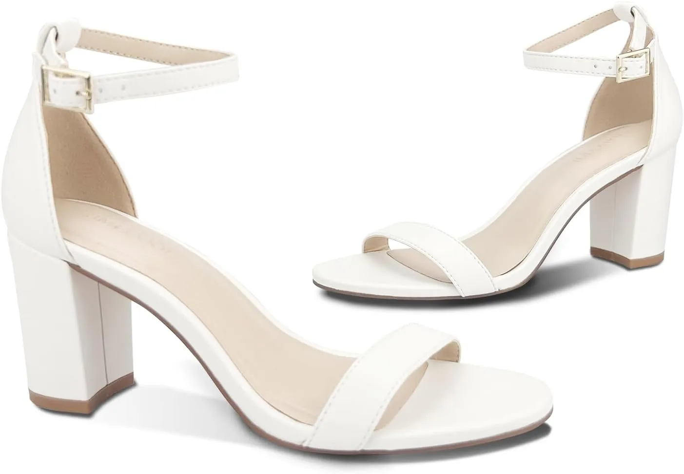 Women's Chunk Low Heel Pump Sandals, Heels for Women Open Toe Ankle Strap Chunky Heel Sandals