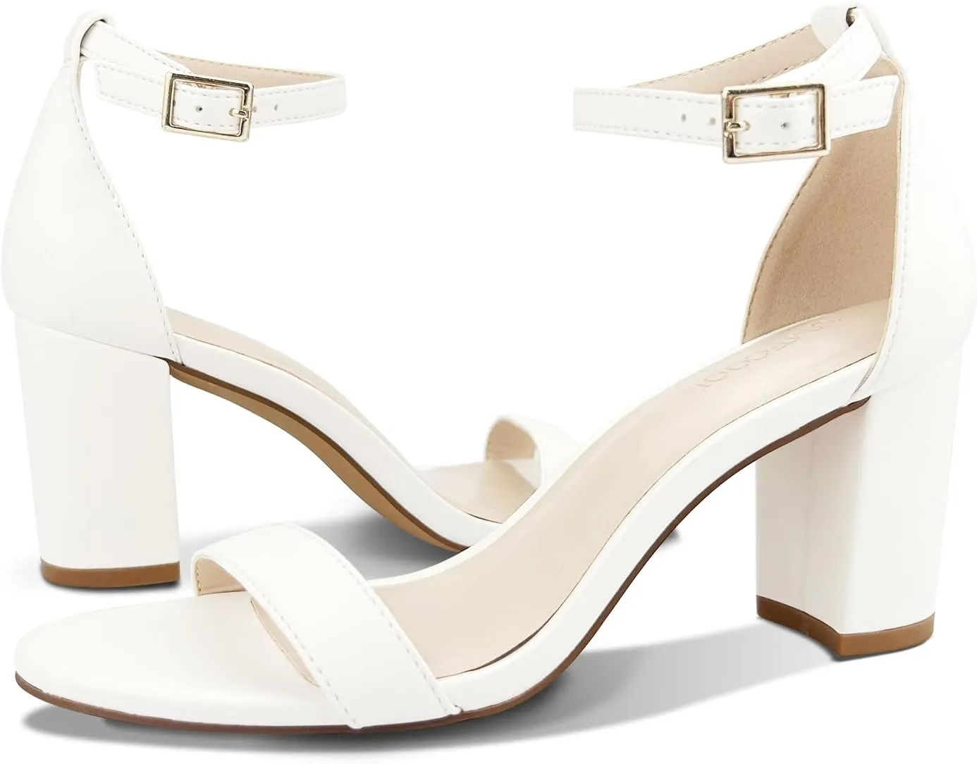 Women's Chunk Low Heel Pump Sandals, Heels for Women Open Toe Ankle Strap Chunky Heel Sandals