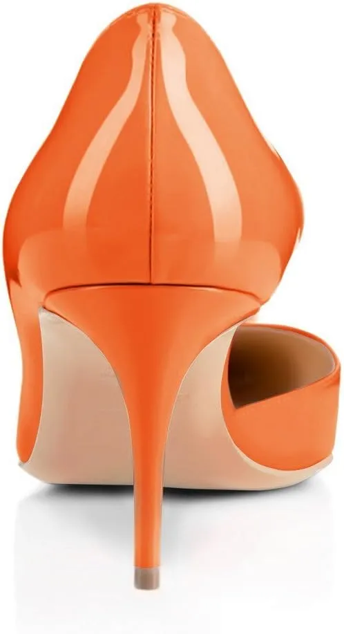 Women's D'Orsay Pumps Stiletto High Heel Shoes Slip On Sexy Pointed Toe Dress Pumps Shoes