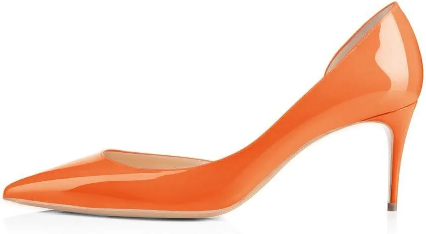 Women's D'Orsay Pumps Stiletto High Heel Shoes Slip On Sexy Pointed Toe Dress Pumps Shoes