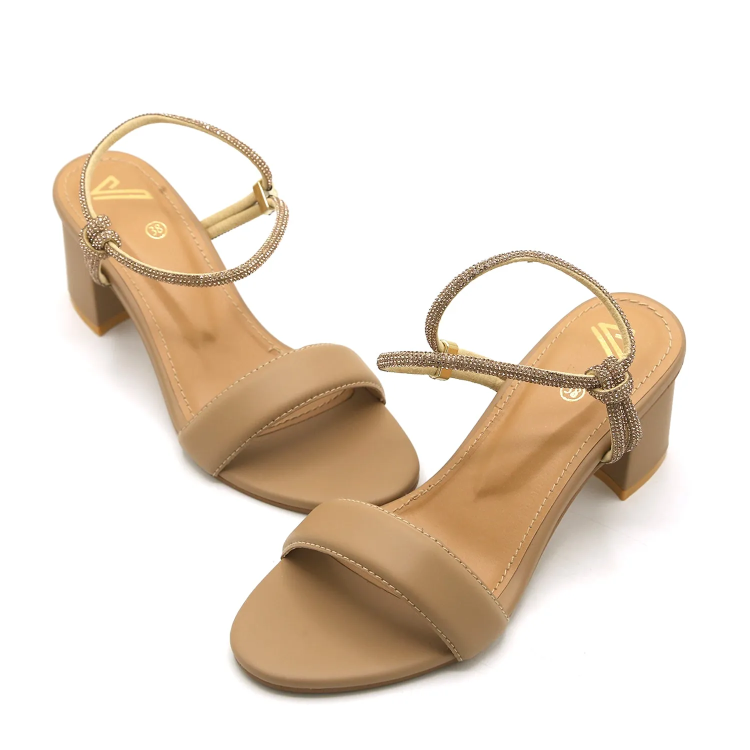 Women's Heel Sandal - Beige