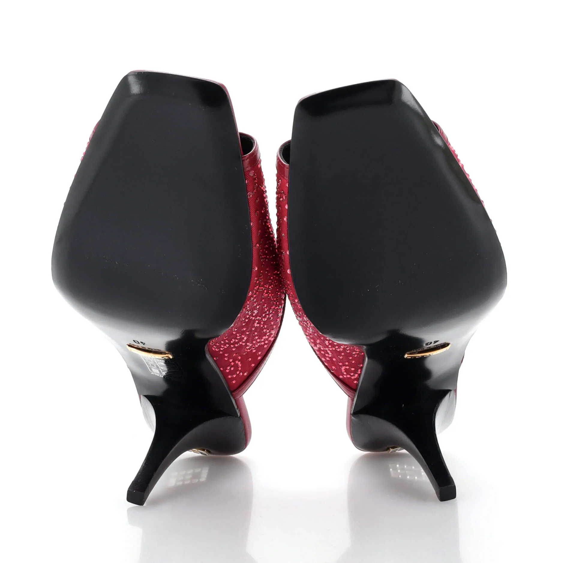 Women's Heeled Mule Sandals GG Crystal Embellished Fabric