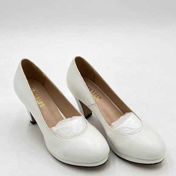 Women's Low Platform High Chunky Heeled Slip On Closed Round Toe Pump Elegant