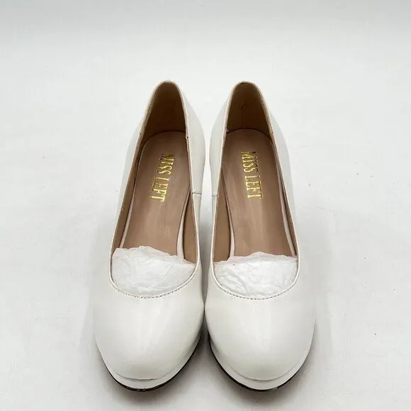 Women's Low Platform High Chunky Heeled Slip On Closed Round Toe Pump Elegant