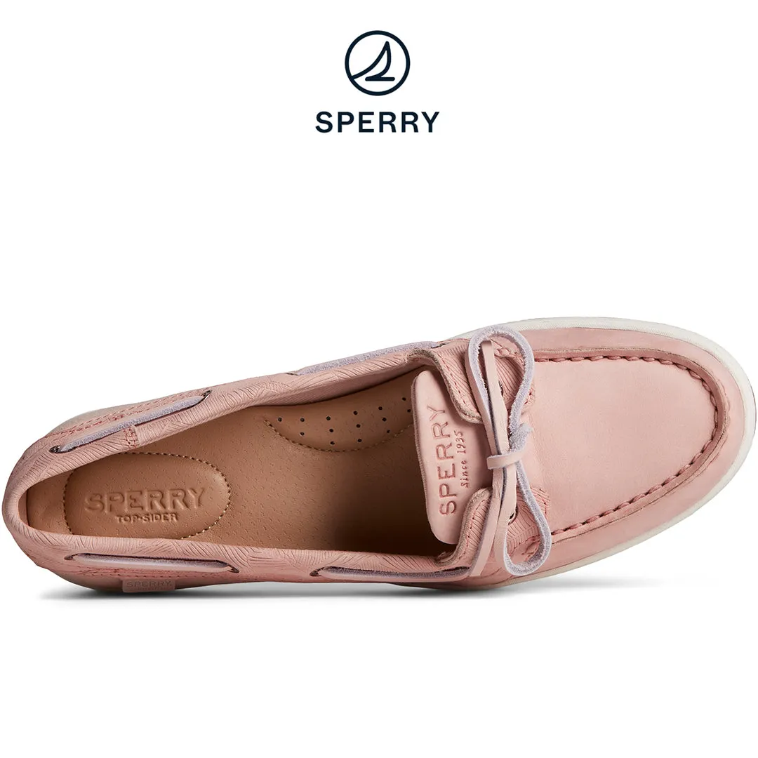 Women's Starfish Palm Emboss 1-Eye Boat Shoe Rose (STS88615)