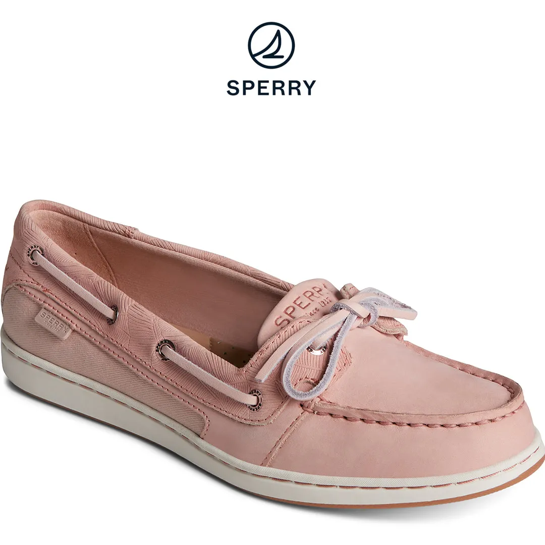 Women's Starfish Palm Emboss 1-Eye Boat Shoe Rose (STS88615)