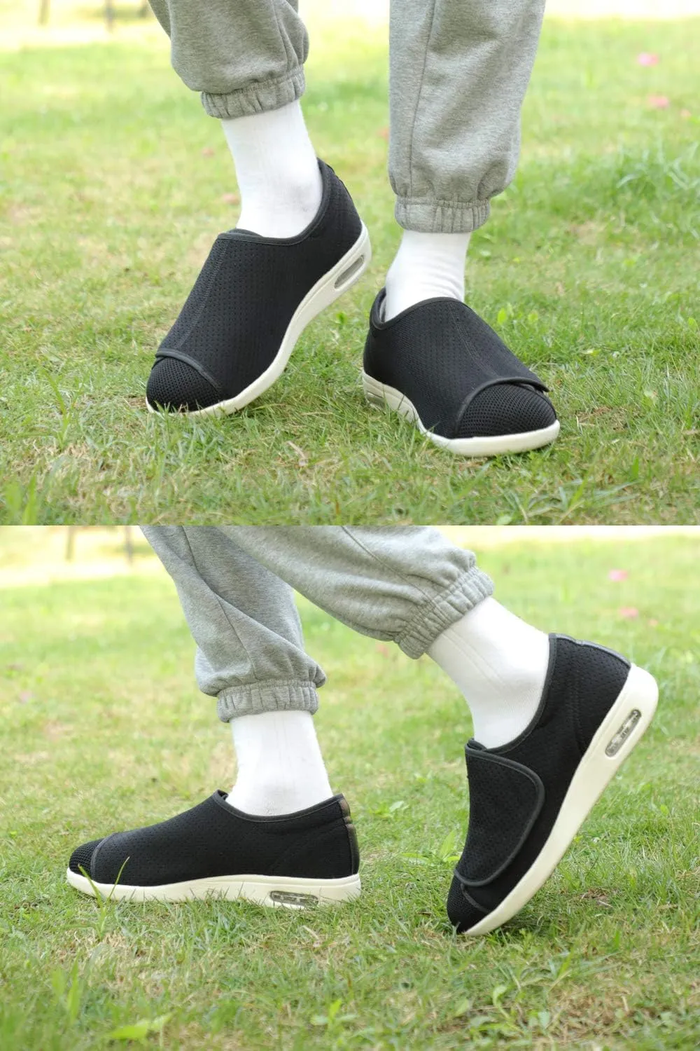 Women's Wide Width Shoes - Walking Adjustable Wide Comfort Women’s Diabetes Shoes for Diabetic Edema Plantar Fasciitis Bunions Arthritis Swollen Feet