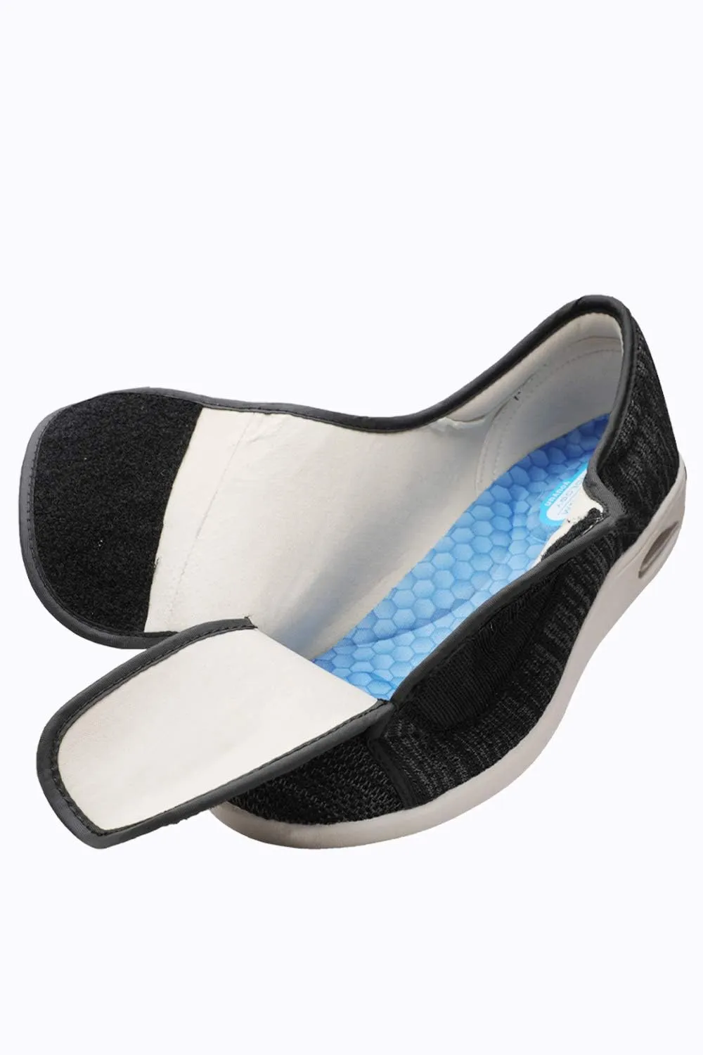 Women's Wide Width Shoes - Walking Adjustable Wide Comfort Women’s Diabetes Shoes for Diabetic Edema Plantar Fasciitis Bunions Arthritis Swollen Feet