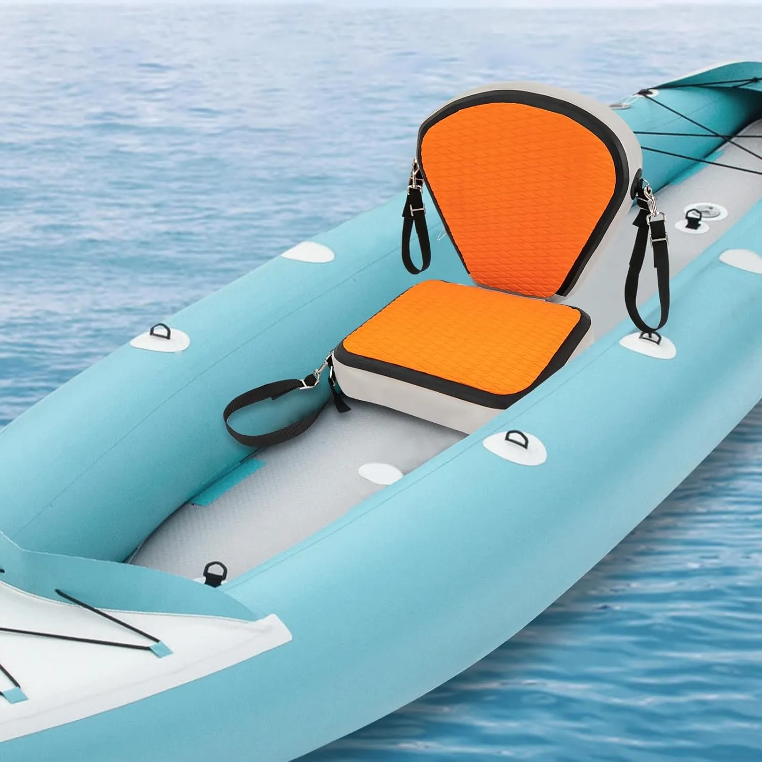 WOQLIBE Kayak Seat, Thicken Seat Cushion with Back Support, Portable Foldable Paddle Board Seat, Kayak Accessories for Kayak, Canoe, Fishing