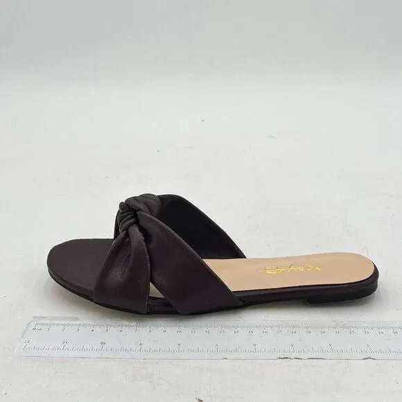 XYD Open Toe Bowknot Crossover Flats Sandals Slip On Mule Backless Slides Shoes