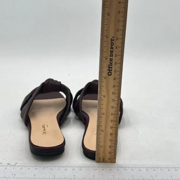 XYD Open Toe Bowknot Crossover Flats Sandals Slip On Mule Backless Slides Shoes
