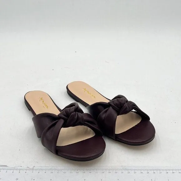 XYD Open Toe Bowknot Crossover Flats Sandals Slip On Mule Backless Slides Shoes
