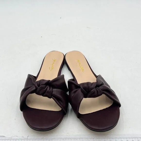 XYD Open Toe Bowknot Crossover Flats Sandals Slip On Mule Backless Slides Shoes
