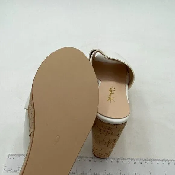 XYD White Platform High Heel Sandal Crisscross Strappy Cork Wedges Peep Toe Mule