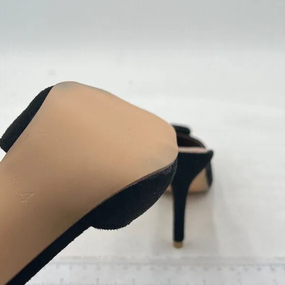 XYD Women Pointed Toe Mule Pumps with Oversized Buckle Kitten High Heels Slip On