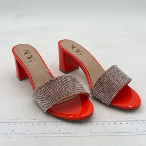 XYD Women's Pattie High Block-Heeled Mule Sandal