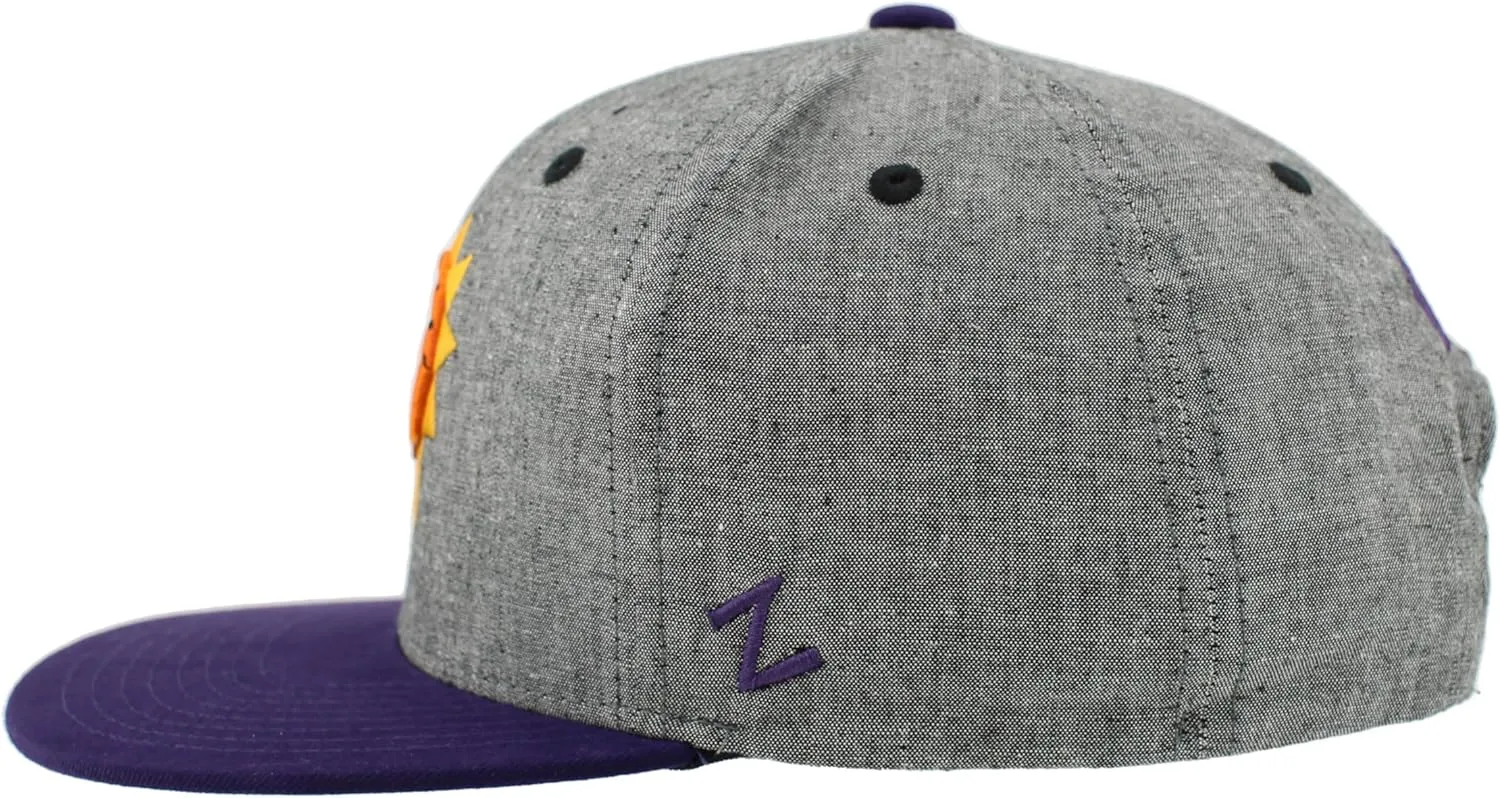 ZHATS NBA Officially Licensed Adjustable Snapback Hat Heather Black