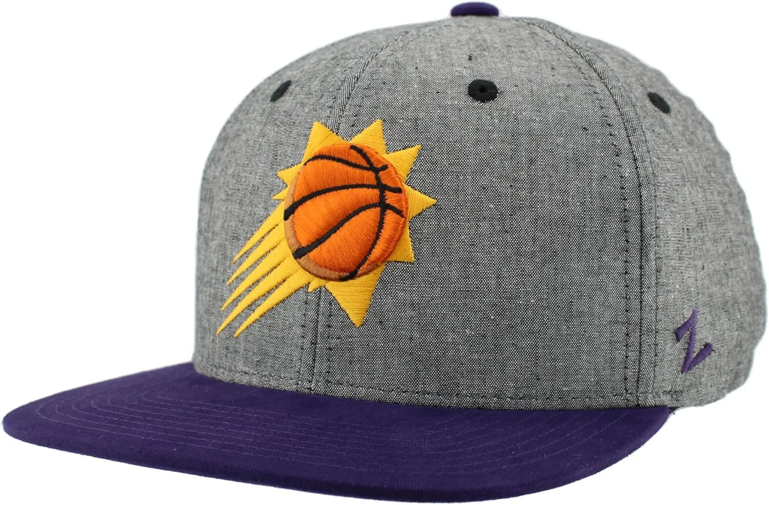 ZHATS NBA Officially Licensed Adjustable Snapback Hat Heather Black